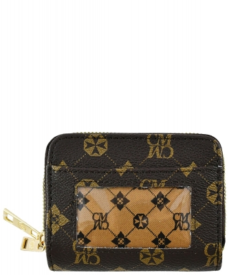 Monogrammed Accordion Card Holder Wallet CM014 BROWN